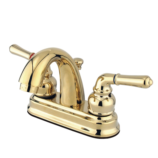 4" Centerset Bathroom Faucet, Polished Brass